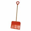 Bigfoot Steel Snow Shovel, 18in Blade, Non-Stick Coating, Wooden Handle 1213-1